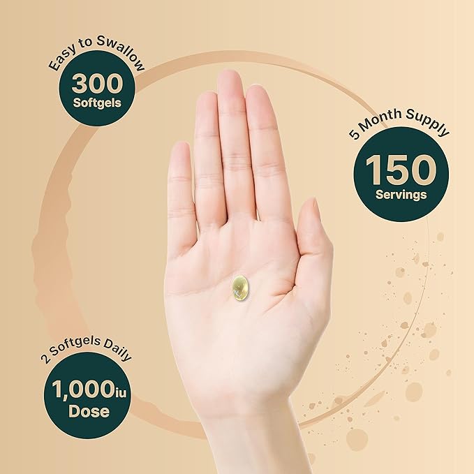 NatureBell Vitamin E Oil Softgels, 1,000 IU Per Serving, 300 Pills | Essential Antioxidant Supplements, Easily Absorbed Form – Supports Skin, Heart, & Immune Health – Non-GMO