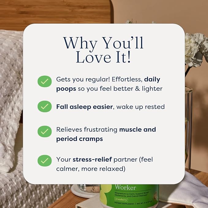 The Miracle Worker Magnesium Capsule Supplement: Reduce Stress and Improve Sleep Quality and Regularity While Easing Muscle Cramps, Capsules, 60 Servings, 120 ct