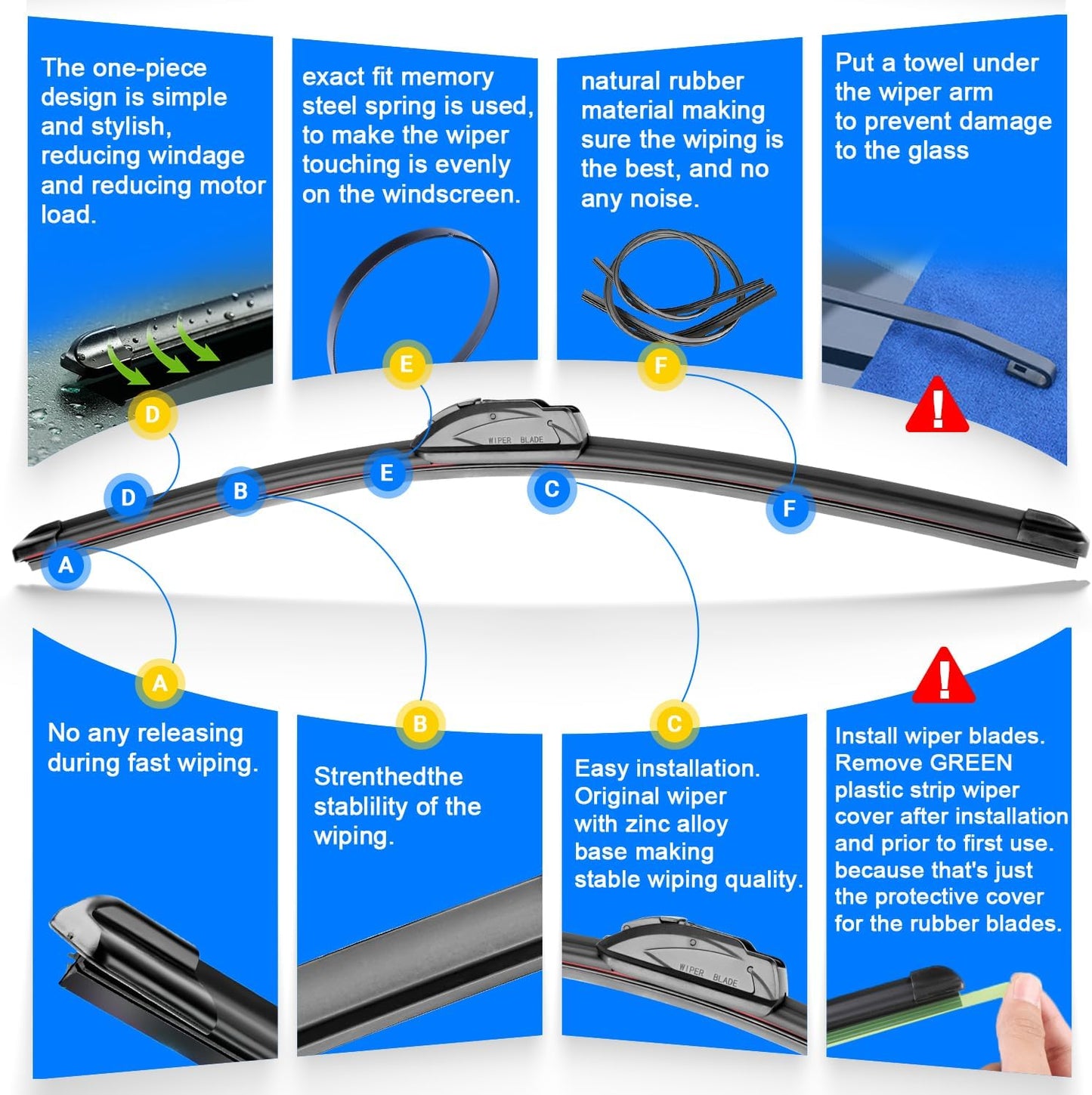 Windshield Wiper Blades Replacement for 2017-2022 Kia Sportage / 2019-2021 Hyundai Santa Fe / 2016-2020 Kia Sorento Original Factory Quality Front Rear Wipers Blade Set - 26" 16" 11"