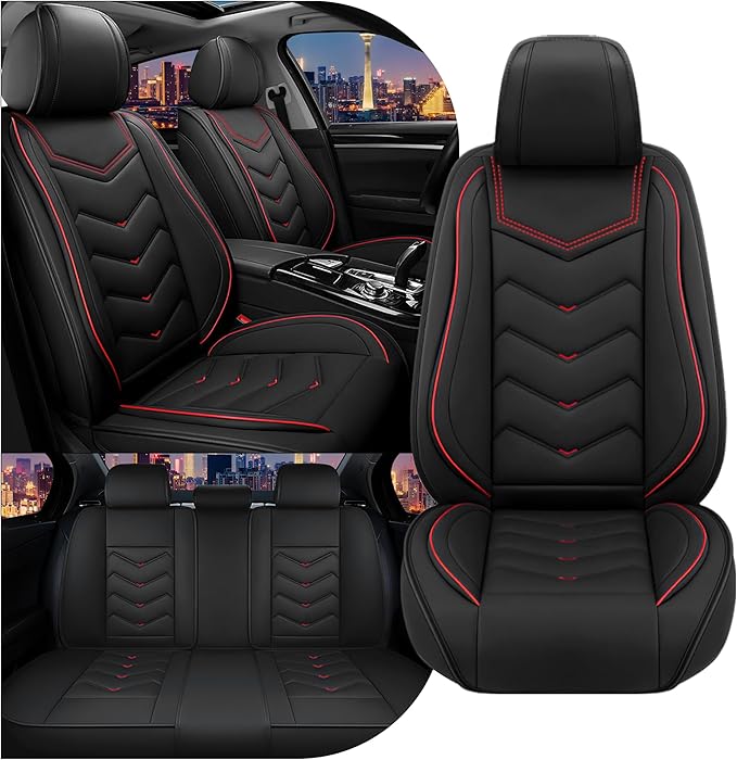 CTDS Car Seat Covers for Nissan Sentra 2000-2026, Stylish Sport Seat Cover, Premium Nappa Leather Car Seat Cover. Automobile Seat Covers Sets.(Standard 5 Seats/Black)