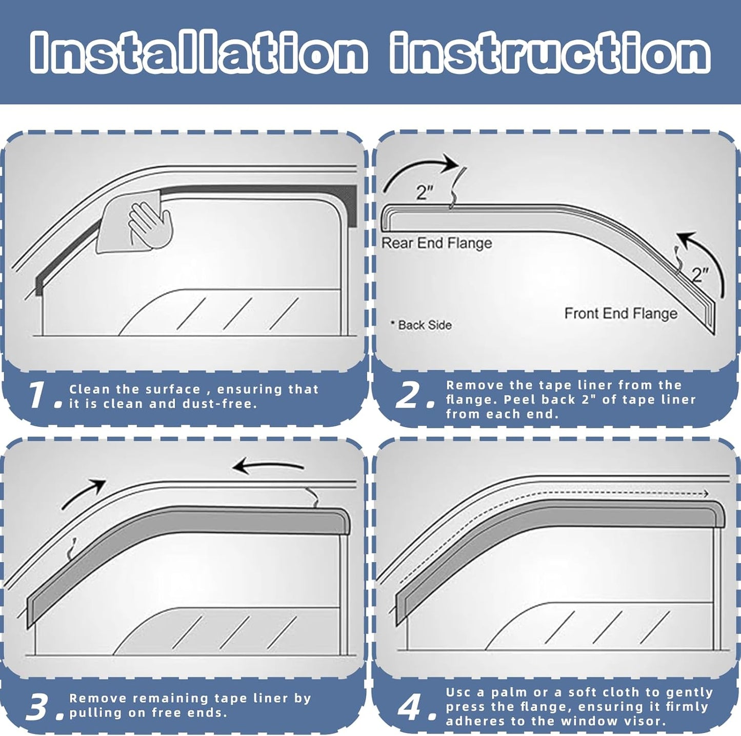Window Visors Rain Guards fits 2006-2012 Ford Fusion, Out-Channel Window Wind Deflectors Vent Shades Accessories for 2007-2012 Lincoln MKZ, 2006-2010 Mercury Milan, 2006 Lincoln Zephyr, 4 Pcs