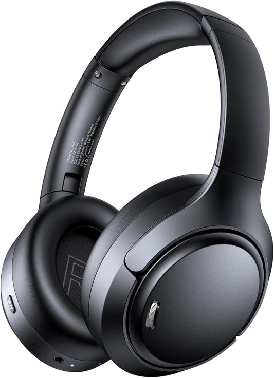 TAGRY Hybrid Active Noise Cancelling Bluetooth Headphones ENC Mic Clear Call Over Ear Headphones 120Hrs Playtime Wireless Earbuds with Hi-Res Audio Low Latency ANC Headset for Game Travel Office Home