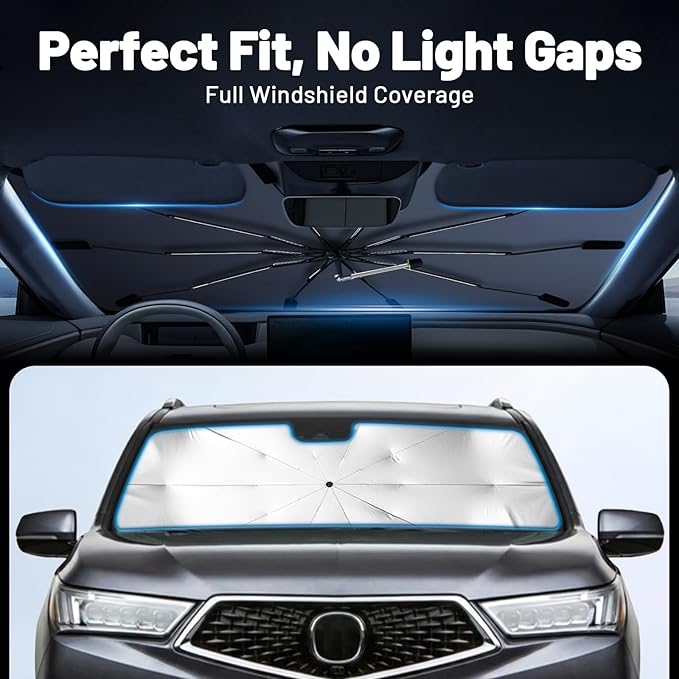 Car Windshield Sun Shade for Chevrolet Traverse 2018-2026 –[Reflective Coated Fabric] Sunshade Umbrella for Front Window, Car Shades Sun Visor Keep Car Cool and Protects Interior, 1:1 Exact Fit