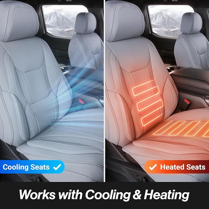Coverland Custom Fit Car Seat Covers for Car Compatible with [2005-2009 Mustang, 2007-2009 Mustang Shelby] Premium Waterproof Non-Slip Interior Seat Protector [Front Gray - Size Chart A30]
