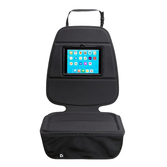 Munchkin Car Seat Cover with Tablet Holder for Under Baby Car Seats and Toddler Booster Seats, Elite Seat Guardian Protector, Rear and Forward Facing, Dark Grey