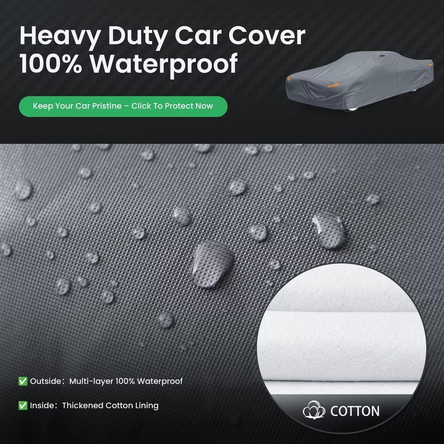 Waterproof Bentley Flying Spur(2013-2025) Car Cover with Breathable Vents, [2025 Upgrade] Premium Covers with Cotton Liner and Zipper Door, Sun Rain Snow Dust Uv Protection.(Gift with Towel)