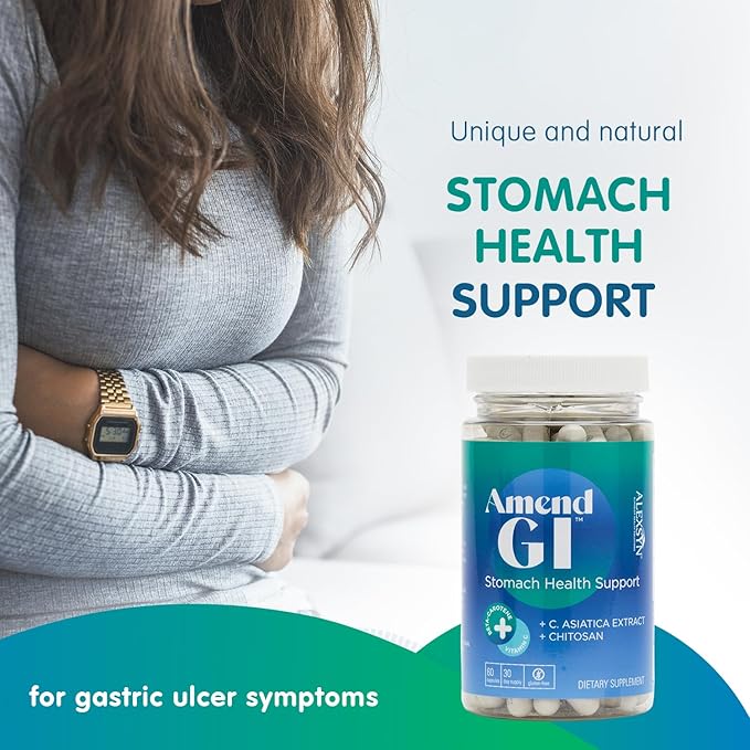Amend GI + Livello Sleep Bundle - Digestive and Natural Sleep Support with C. Asiatica, Chitosan, 5-HTP, and Melatonin, 60 Yummy Wild Berry Gummies + 60 Capsules