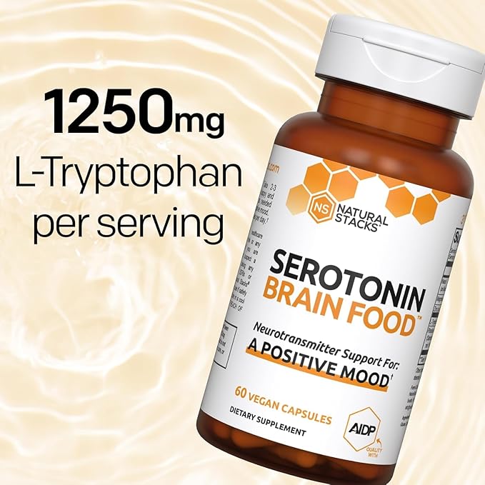 NATURAL STACKS Serotonin & GABA Brain Food Bundle - Promotes a Positive Mood & Calmness* - 120 Capsules