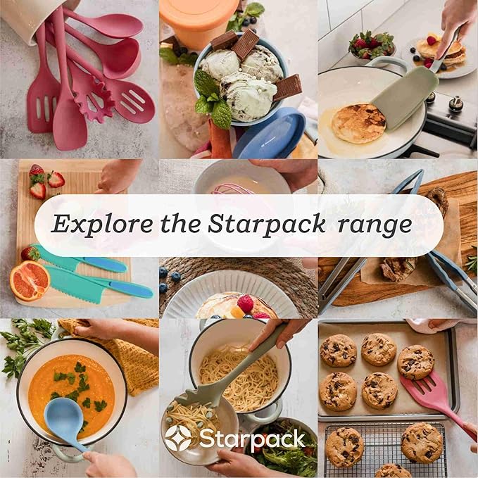 Starpack 'Scrape & Stir' Silicone Spatula Set (2 Pcs) - Heat Resistant Spatulas Set 600°F - Food Grade Kitchen Spatulas - LFGB Grade Nonstick Baking and Cooking Rubber Spatula Set