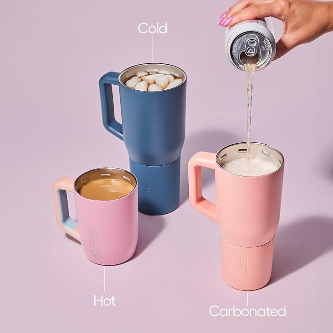 BrüMate Müv - 25oz 100% Leak Proof Insulated Coffee Mug with Handle & Lid - Stainless Steel Coffee Travel Mug - Double Walled Coffee Cup (Eclipse)
