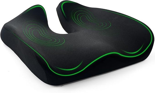 Premium Seat Cushion - Pressure Relief Cushion for Office Chair, Car, Wheelchair | Cool Gel Memory Foam for Tailbone Pain Relief | Multi-Purpose Comfort