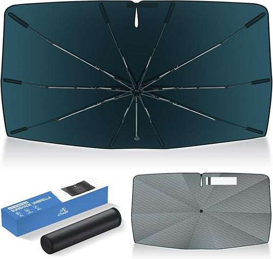 Autorder Windshield Sun Shade Umbrella for 2018-2024 BMW X3 Accessories,Upgraded Ice Crystal Material,Easy Setup Umbrella Sunshade for Car Windshield,100% Sun Blocking