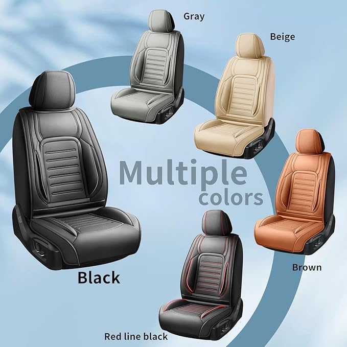 Fit HRV Premium Leather Car Seat Covers Compatible with Honda HRV 2016-2025 2026, Breathable, Wear Resistant, Airbag Compatible, All-Weather Protection & Full Coverage, 2 Front Seat Beige