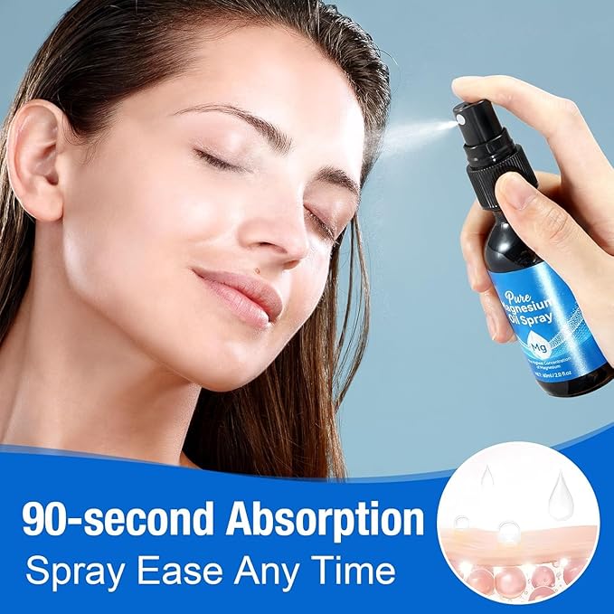 Magnesium Oil for Feet, Magnesium Spray, 100% Pure & Organic Natural Magnesium Oil Spray Glass Bottle, Easy to Absorb & Use, Magnesium Oil Spray for Feet,1pcs