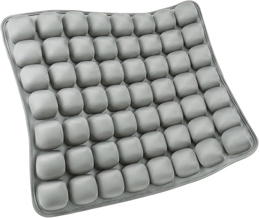 SUNFICON Inflatable Car Seat Cushion Air Seat Cushion Work from Home Office Chair Cushion Wheelchair Pad Anti Bedsore Orthopedics Pain Pressure Relief Cushion Camping Seat Mat w Pump 18"x16"x1'' Gray