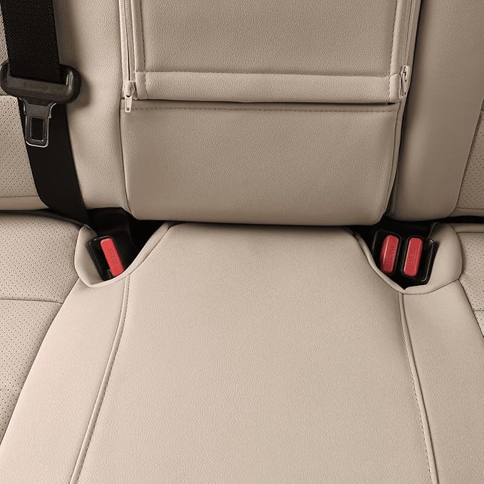 EKR Rav4 Seat Covers Custom Fit for Toyota Rav4 2021-2024 Prime SE,XSE & 2019-2025 Hybrid/PHEV SE,XSE, Leather Car Seat Cover Full Set for SUV,Faux Leather(Beige)