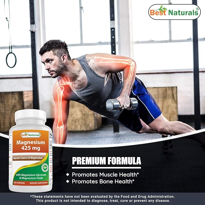 Best Naturals Vitamin B2 (Riboflavin) 400mg & Magnesium Glycinate 425 mg