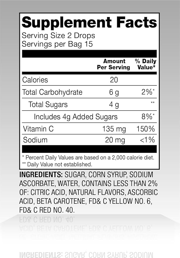 Amazon Basic Care Vitamin C Supplement Drops, Lemon, Orange & Grapefruit, 140 Count (Previously SoundHealth) (Pack of 2)