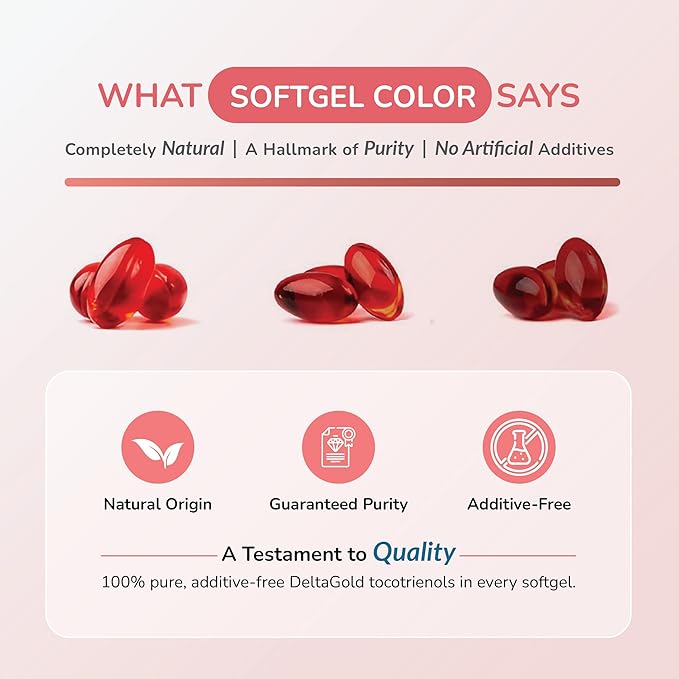 Eannatto Tocotrienols Vitamin E Supplements Tocopherol Free, Supports Immune Health, Non-GMO, Gluten Free & Antioxidant (300MG 60 Softgels)
