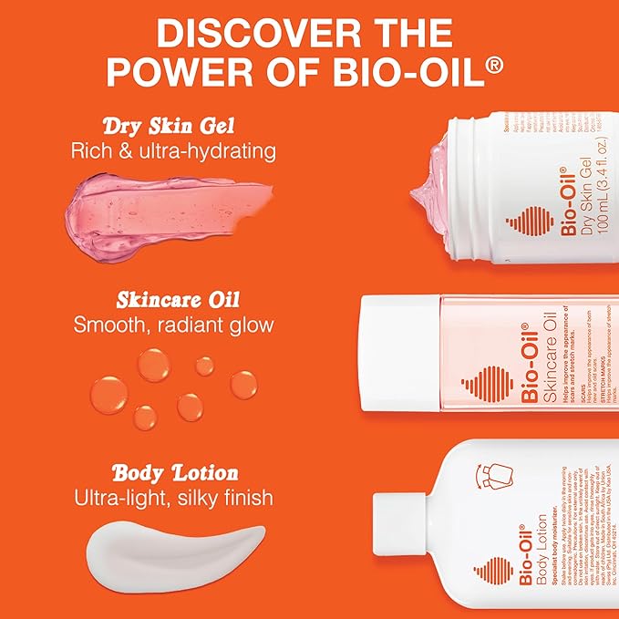 Bio-Oil Dry Skin Gel, Face and Body Moisturizer, Fast Absorbing Hydration, with Soothing Emollients and Vitamin B3, Non-Comedogenic, 6.7 Oz