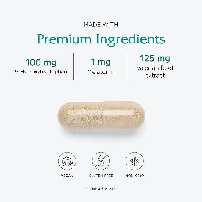Vitanica SleepBlend - Sleep & Relaxation Support for Women - Herbal Supplements with Melatonin, Valerian Root, Vitamin B2 & B12 & Magnesium - Pro Logo - 15 Vegan Caps