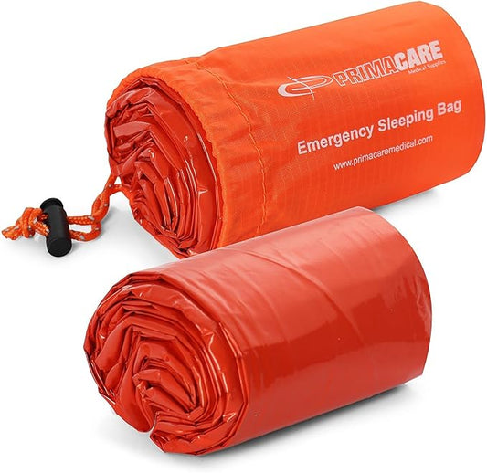 Primacare CB-3684 Emergency Sleeping Bag for Survival – Mylar Blanket/Tent Used for Emergencies, Camping, Hiking, Hunting, Marathons, Outdoors, and Perfect for Medical First Aid Supply Kits, Adult