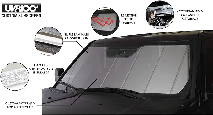Covercraft UV10806SV Silver UVS 100 Custom Fit Sunscreen for Select Toyota Camry Models - Laminate Material, 1 Pack