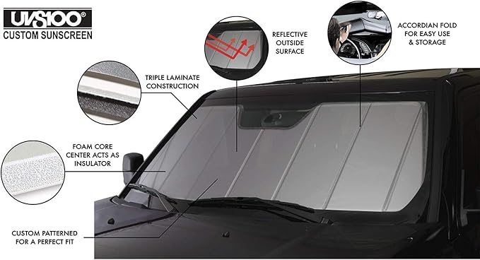 Covercraft UVS100 Custom Sunscreen | UV11263SV | Compatible with Select Dodge Dart Models, Silver