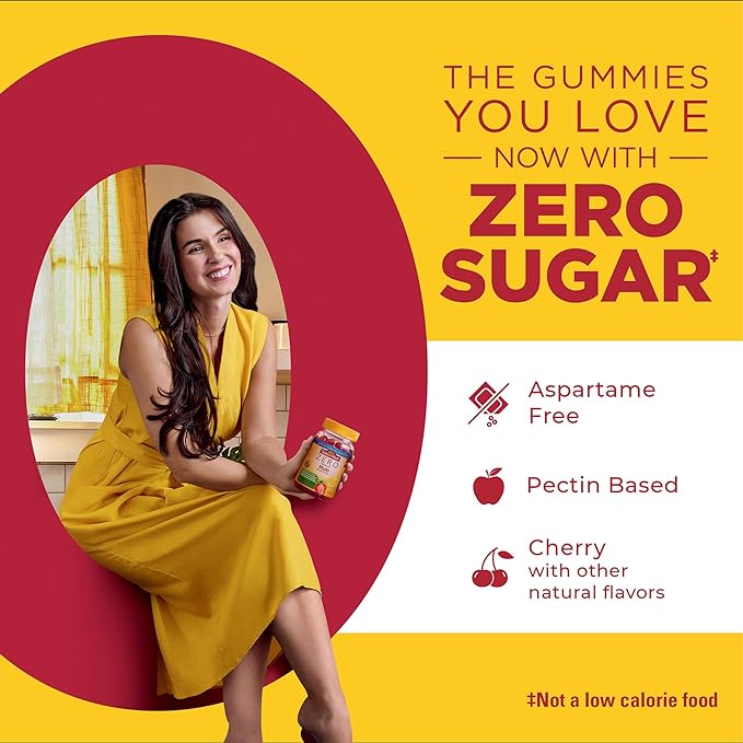Nature Made Zero Sugar Vitamin D3 Gummies 2000 IU (50 mcg) per Serving, Immune, Bone, Teeth & Muscle Support Supplement, Aspartame Free, 110 Sugar Free Vitamin D Gummies, 55 Day Supply