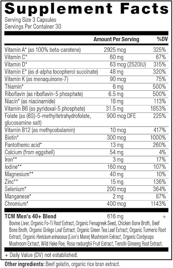 Ancient Nutrition, Multivitamin Mens 40 Plus 3 Day, 90 Count