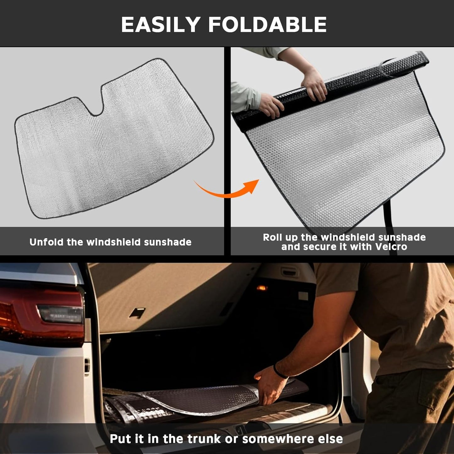 Windshield Sun Shade for Ford Bronco Sport 2021-2025 - 5-Layer Bubble Foldable Front Window Shade Sun Visor Accessories - Blocks Heat & UV Rays (Only Fit Bronco Sport)