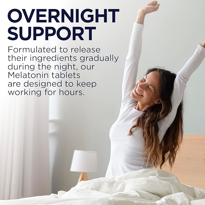KAL Melatonin 3mg Sustained Release Sleep Aid, Melatonin Supplement Supports Healthy Relaxation, a Calm Feeling and a Proper Sleep Cycle, w/Added Vitamin B6, Vegan, Gluten Free 60 Serv, 60 Tablets