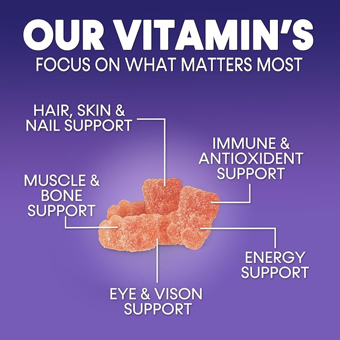 Multivitamin Gummies for Adults, Daily Gummy Vitamin for Women & Men, Immune Support Gummy Multivitamins Supplement, Adult Multi Vit Vitamin with Vitamins A, C, D, E, B-6, B-12, Zinc - 120 Gummies