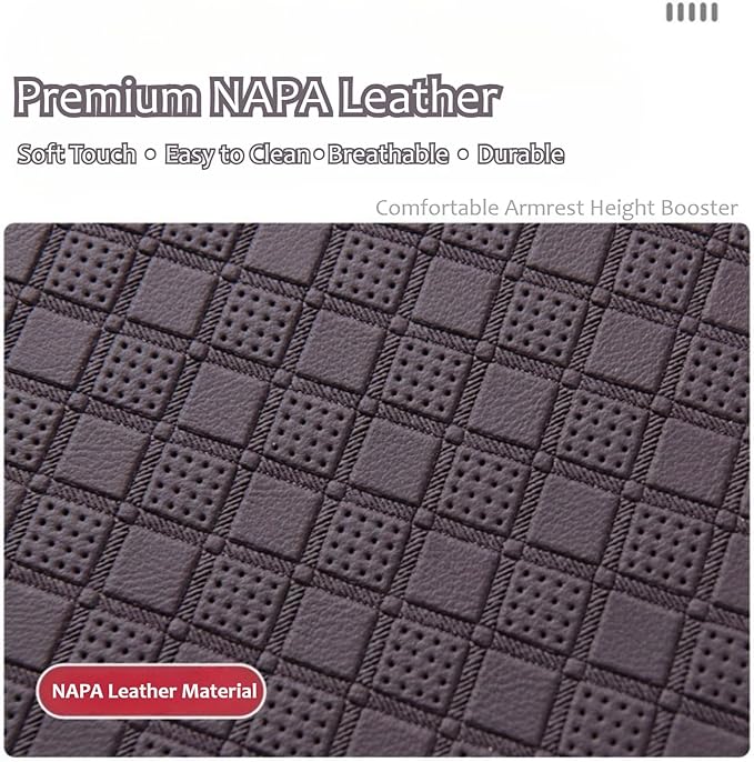 2026 Enhanced Car Center Console Armrest Cushion with USB& Type-C Charging, PU Leather Console Pad with Cup Holders, Storage& Tissue Outlet for Most Vehicles (Sloped Version, Black)