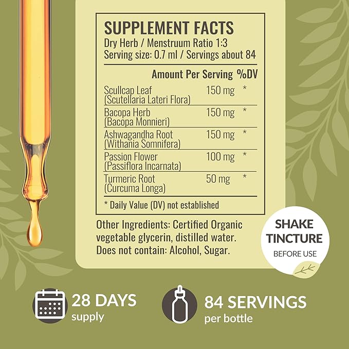HERBAMAMA Herbal Liquid Drops Kit - Bundle of Nerve Support & Adrenal Support Liquid Complex Drops 2 fl oz - Vegan, Non-GMO, Sugar & Alcohol-Free - 2 Pack