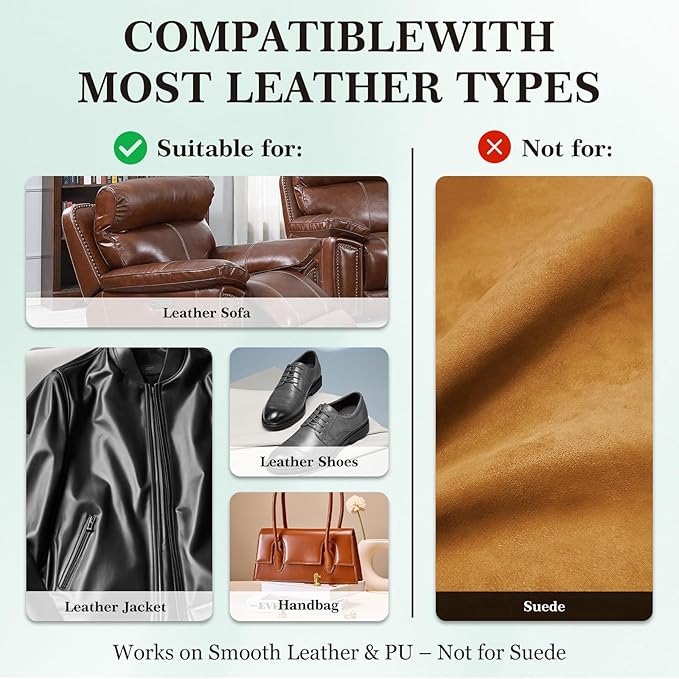 Leather Color Restorer, Leather Recoloring Balm, Scratch Remover, Leather Dye, Leather Paint, Leather Repair Kit for Furniture Couches Car Seats Shoes Bags, Dark Brown