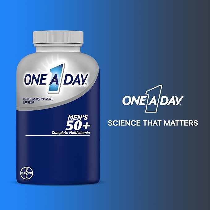 One A Day Men’s 50+ Multivitamins, Supplement with A, C, D, E and Zinc for Immune Health*, Calcium & More, 100 Tablets