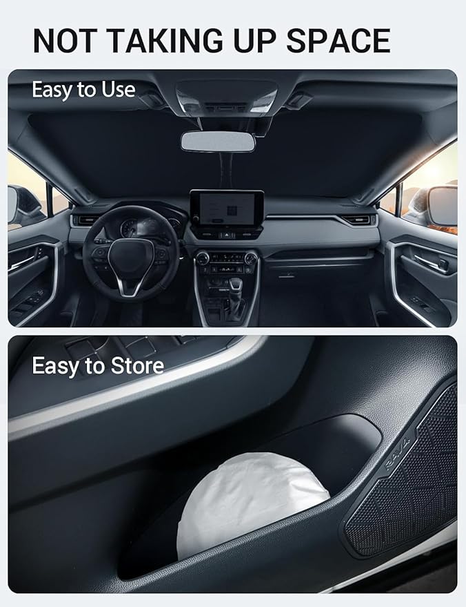 Proadsy Windshield Sun Shade for Crosstrek 2024-2026 Foldable Front Sunshade Protector Sun Visor Blocks UV Rays Keep Car Cooler Accessories