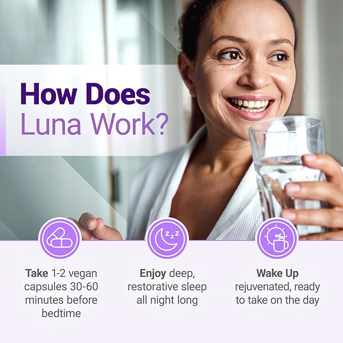 Nested Naturals Luna Kids Sleep Supplement (60 Chewable Tablets) & Luna Natural Sleep Aid (60 Vegan Capsules)