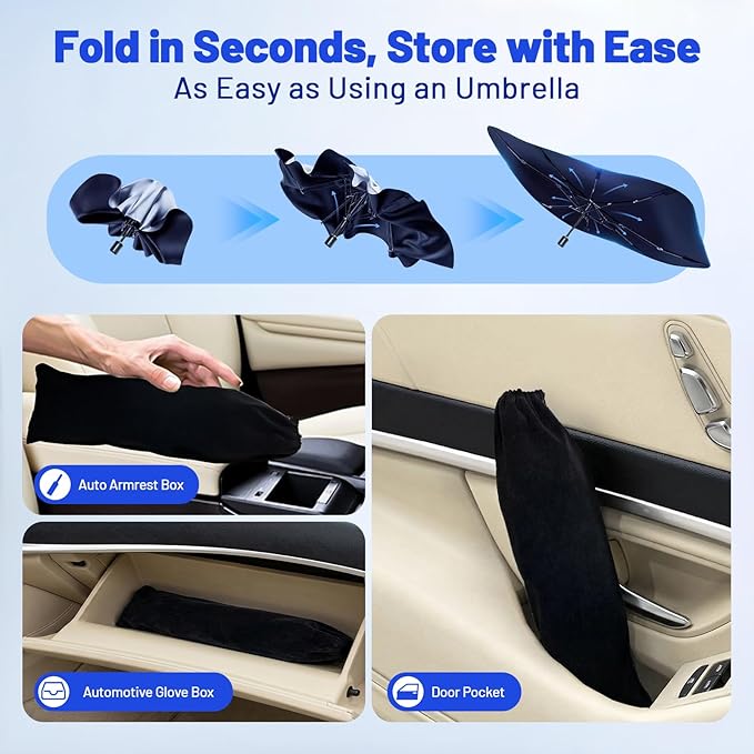 Car Windshield Sun Shade for Nissan Frontier 2022-2026 –[Reflective Coated Fabric] Sunshade Umbrella for Front Window, Car Shades Sun Visor Keep Car Cool and Protects Interior, 1:1 Exact Fit