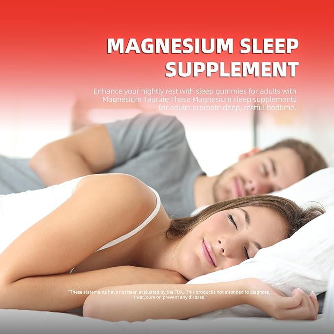 Magnesium Glycinate Gummies 1000mg - Sugar Free Magnesium Potassium Supplement with Vitamin D, B6, CoQ10 for Calm Mood & Sleep Support - 60 Strawberry Gummies