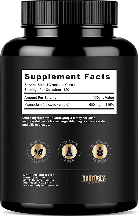 Magnesium and Vitamin B Complex - Magnesium Citrate 500MG - B Vitamins B1,B2,B3,B5,B6,B7,B9,B12 and Biotin - Muscle Relaxatio, Sleep and Energy, Immunity and Mood Support