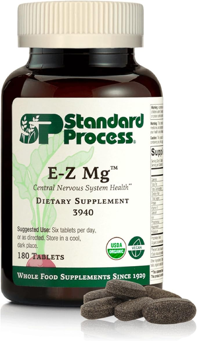 Standard Process Inc. E-Z Mg - Plant-Based, Multiform, Organic, Supports Patients with Inadequate Dietary Magnesium Intake - 180 Tablets