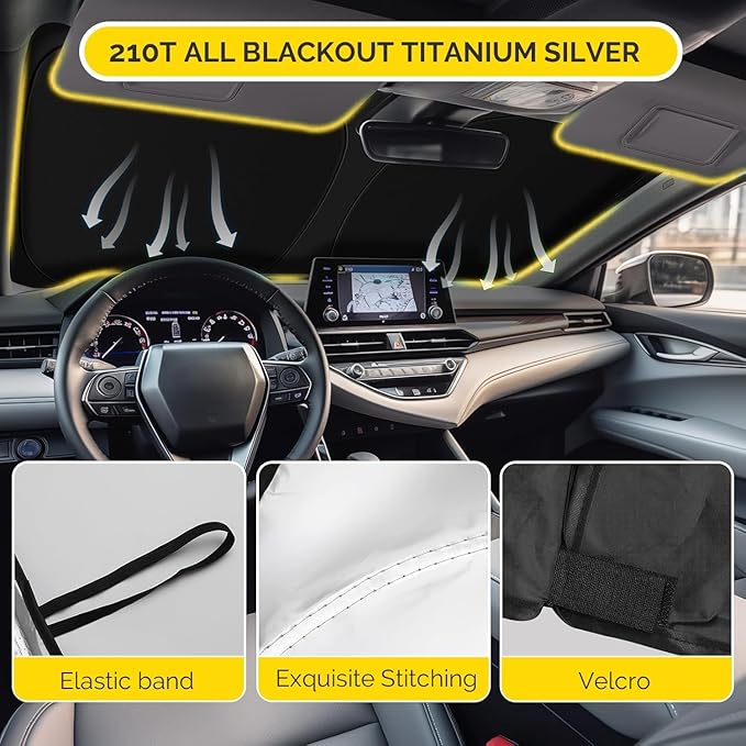 Car Windshield Sun Shade Compatible with 2017-2023 2024 2025 2026 Mazda CX-5 CX5 Accessories Sport, Touring, Grand Touring, 4 Door Crossover Foldable Sunshade Custom Windshield Sun Visor