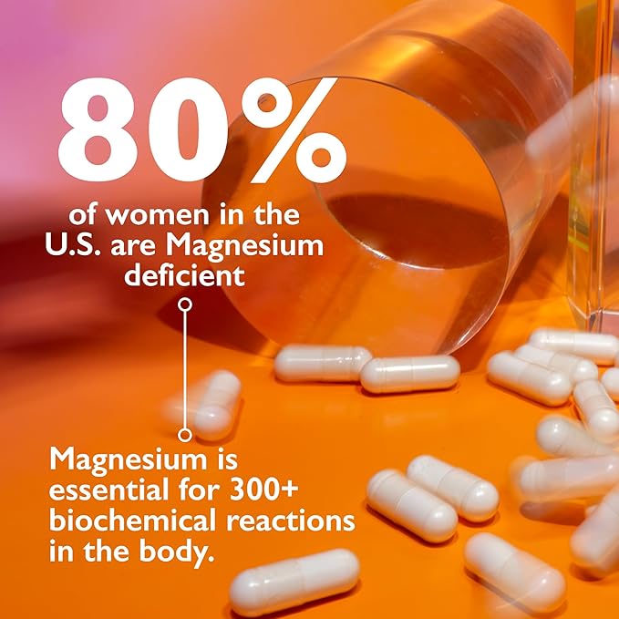 Magnesium Glycinate Supplement- High Absorption Magnesium Glycinate with Vitamin D - Mood, Natural Calm + Energy Levels - Bone + Muscle Health- 60 Capsules
