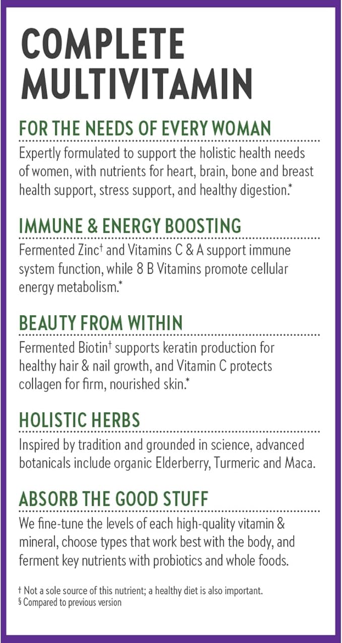 New Chapter Women's Multivitamin for Immune, Beauty + Energy Support with 20+ Nutrients -- Every Woman's One Daily, Gentle on the Stomach, 96 Count