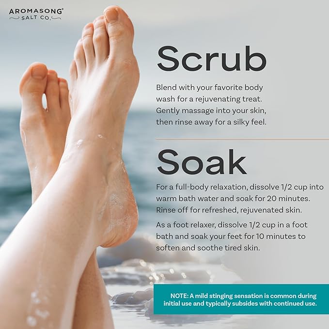 Aromasong RAW Magnesium Flakes + OptiMSM for Soaking 3 LB Resealable Pack - Muscle Relaxing Organic Bath Salts Magnesium Chloride Flakes, Mineral Soak.
