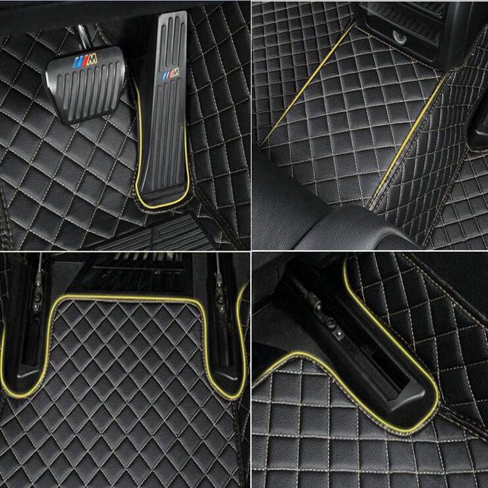 Custom Colors Car Floor Mats Black Pink for 99.9% Sedan SUV Sports， All-Weather Liners Car Floor mat，Luxury Leather Automotive Floor Mats (3D Black Red 1,3D Floor Mats)