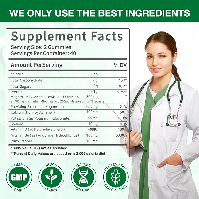 Magnesium Glycinate Gummies for Adults & Kids