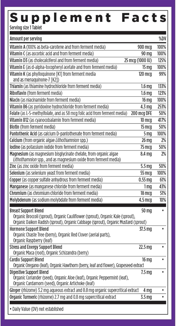 New Chapter Women's Multivitamin 40 plus for Energy, Healthy Aging + Immune Support with 20+ Nutrients -- Every Woman's One Daily 40+, Gentle on the Stomach, 72 Count